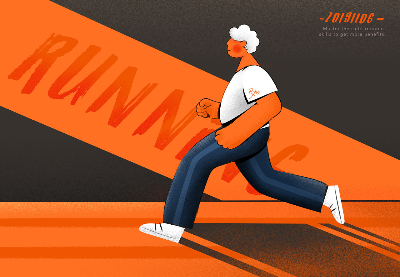 每日插画_10跑步插画