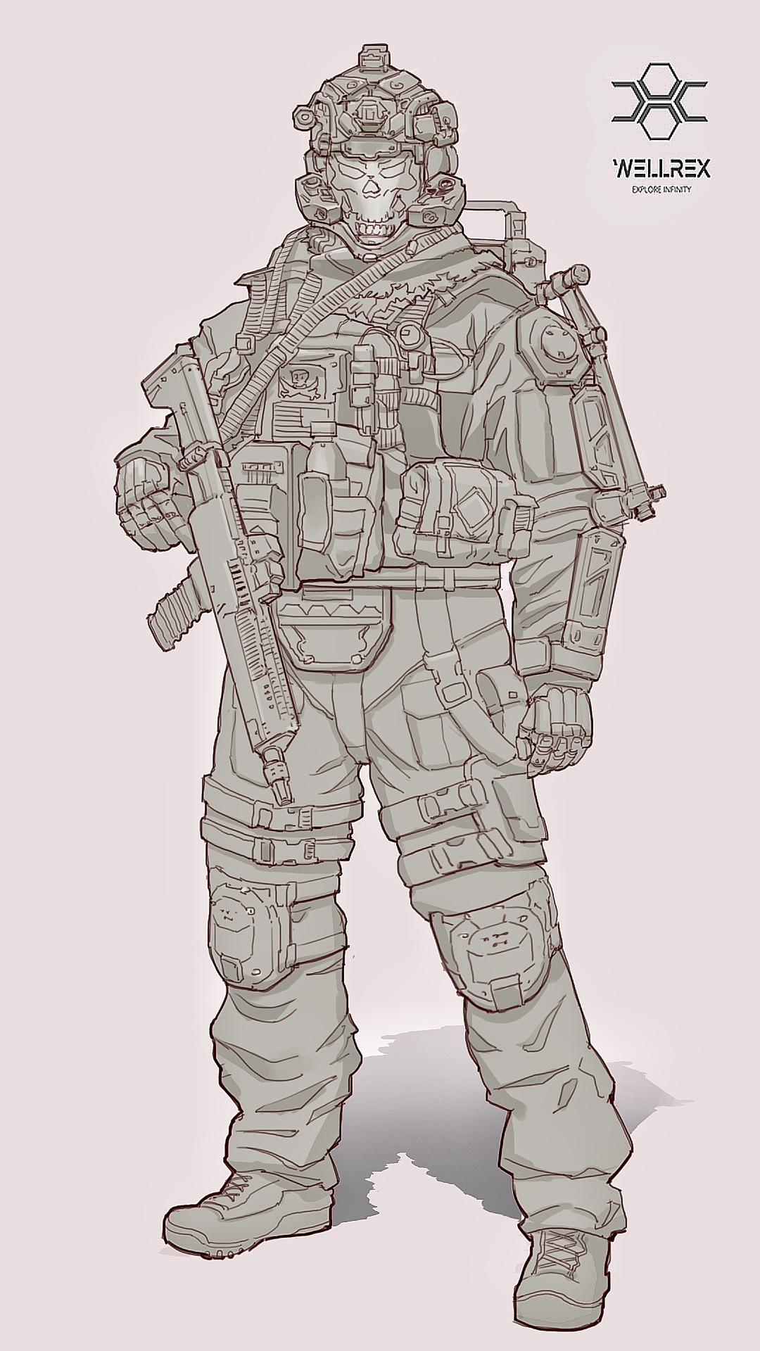 概念设定wellrex士兵1wellrex只狼 影逝二度  赛博朋克版672近未来