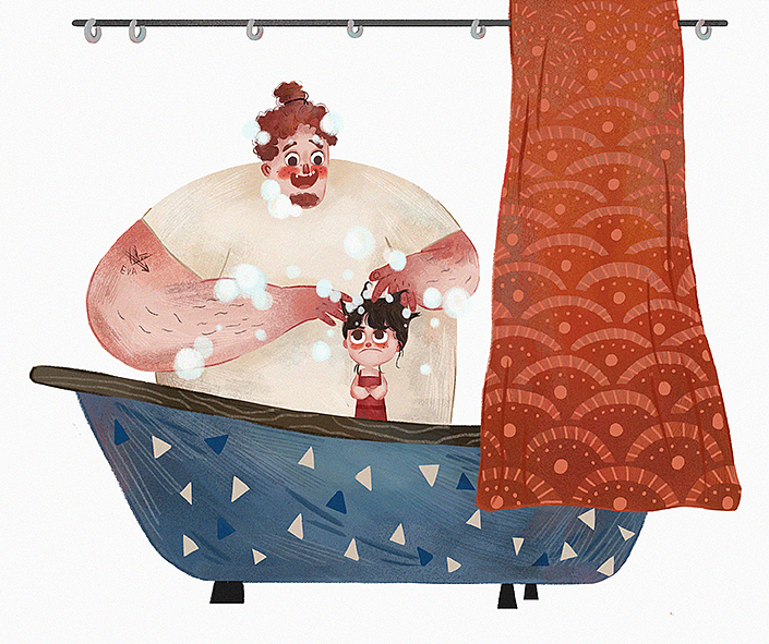 我永远爱我的爸爸（图ZMTA2MDkxODI4） - 儿童插画 - 站酷设计师暂停一下原创素材 - 站酷ZCOOL