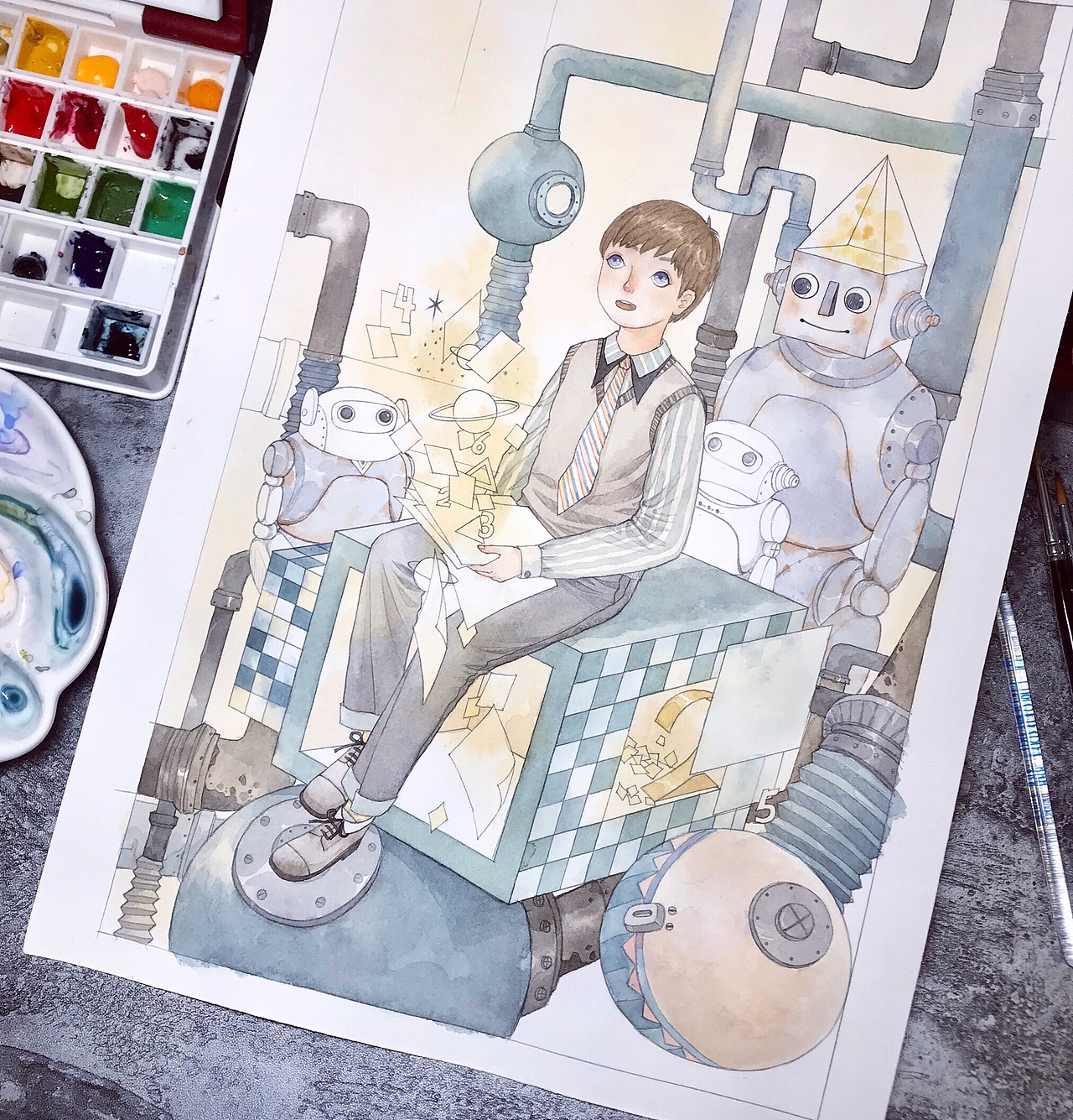 机器人🤖️（图ZMTU3NTQ0OTg0） - 儿童插画 - 站酷设计师兔梨商店原创素材 - 站酷ZCOOL