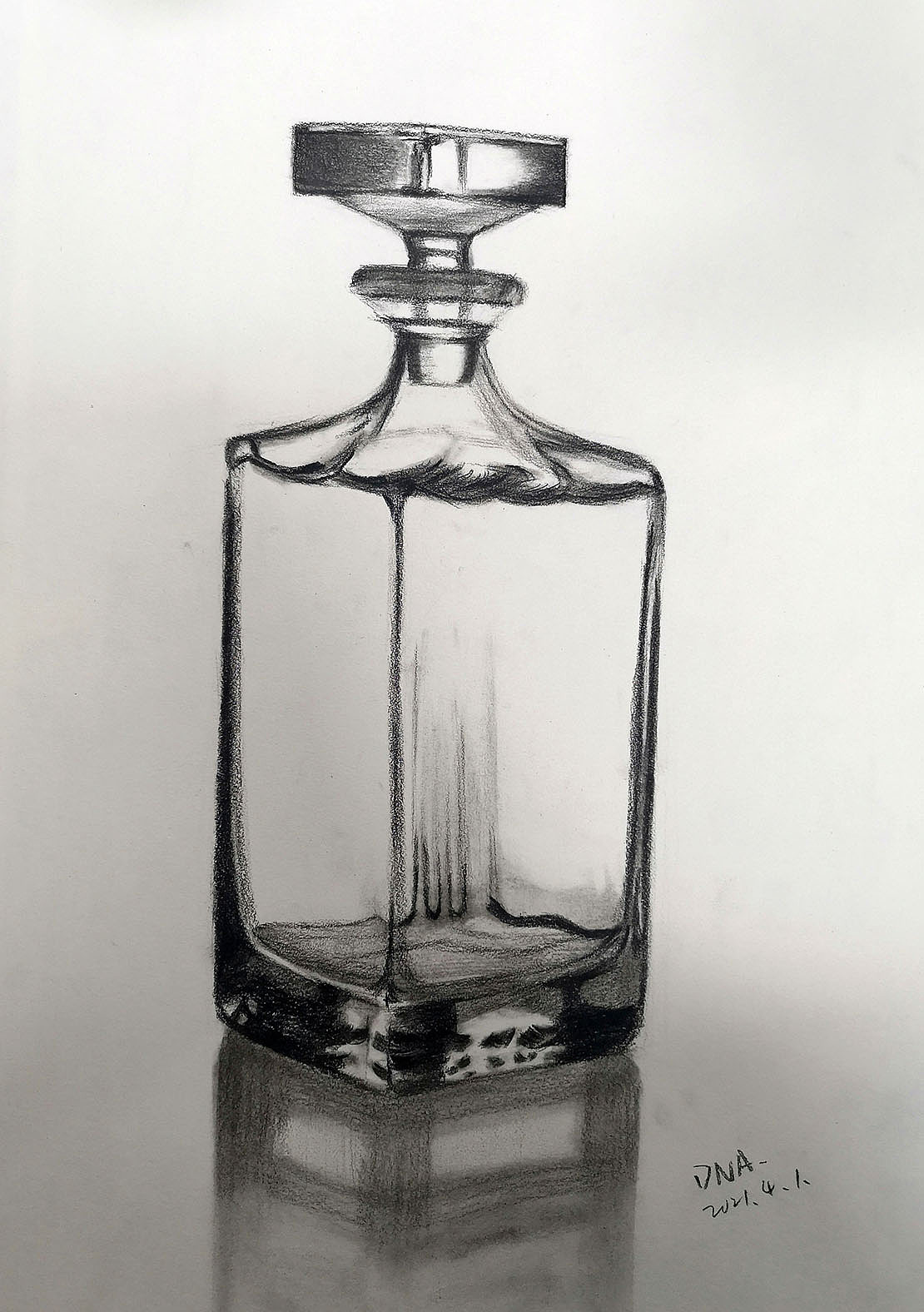 香水瓶结构素描图片