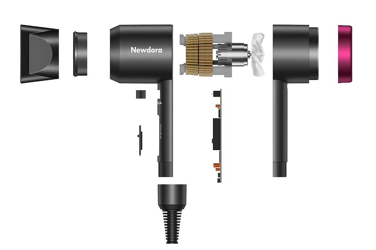 吹风机 爆炸手绘图（图ZMjA3MzkwODA0） - 产品摄影 - 站酷设计师史雷凯原创素材 - 站酷ZCOOL