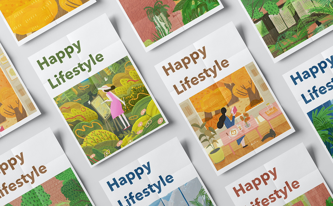 植物和女孩｜原创插画集合（图ZMjc2MDk4MDE2） - 商业插画 - 站酷设计师酒夏原创素材 - 站酷ZCOOL