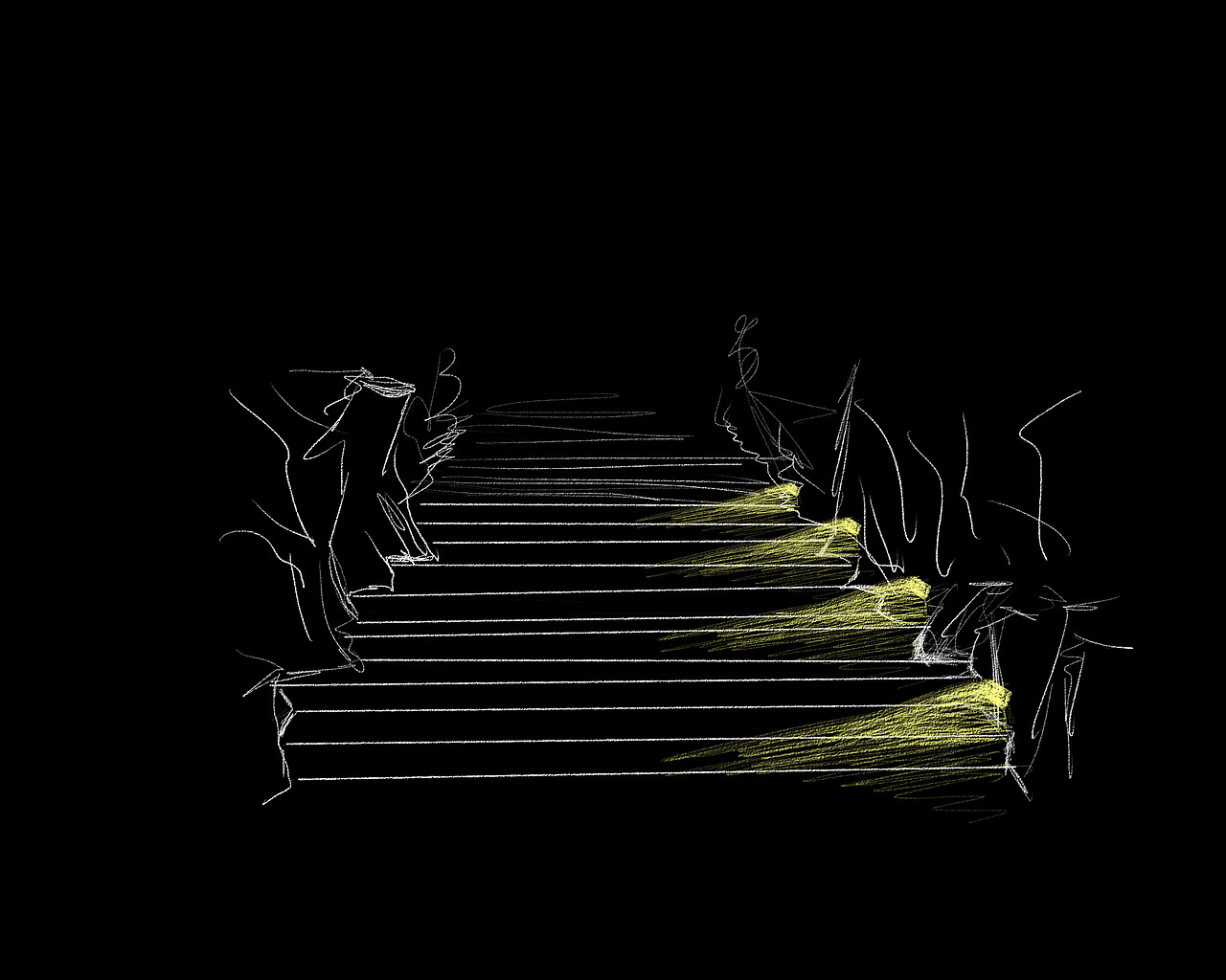 手绘灯光示意——台阶照明