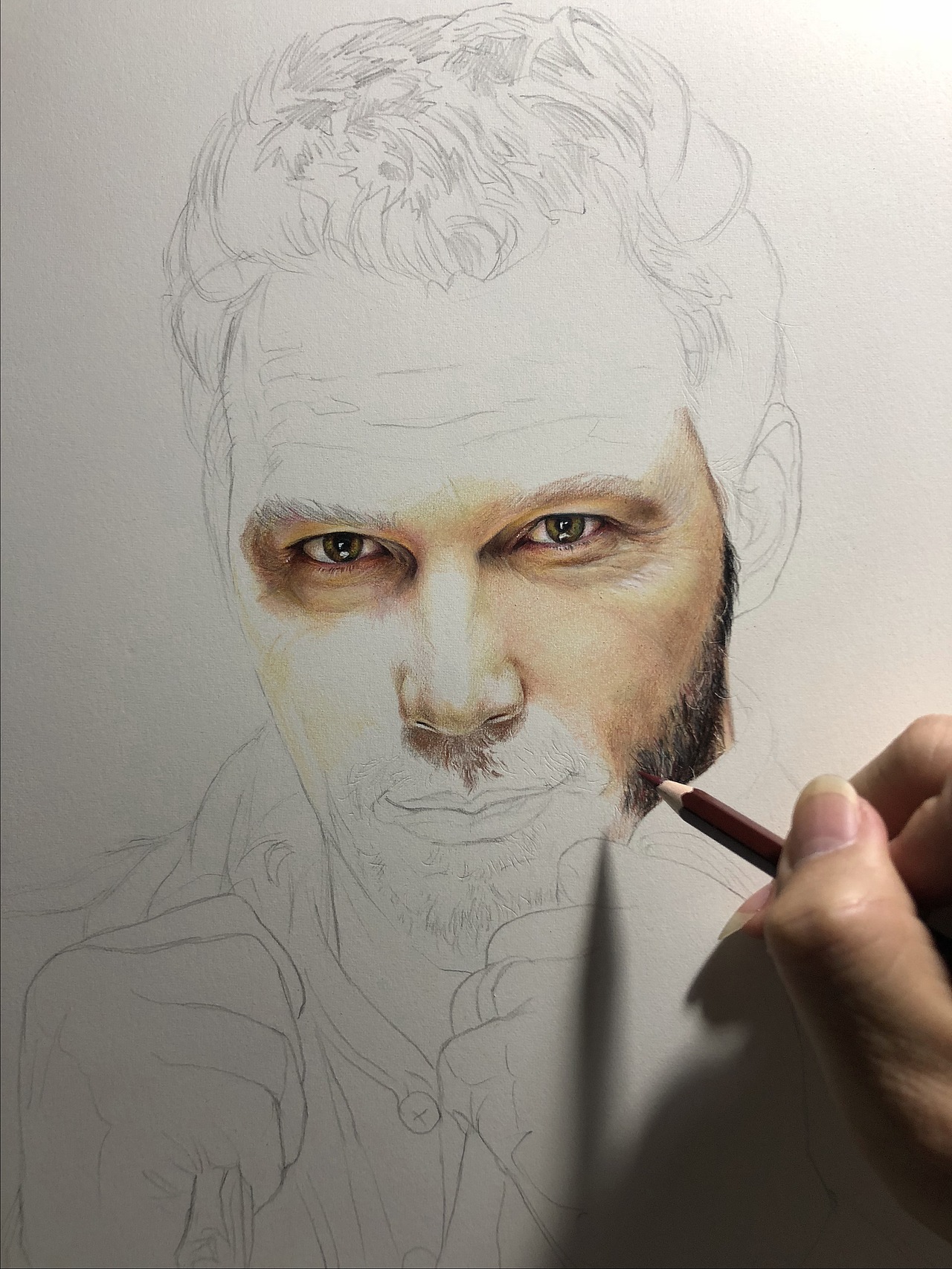 彩铅画《穿皮衣的星爵》