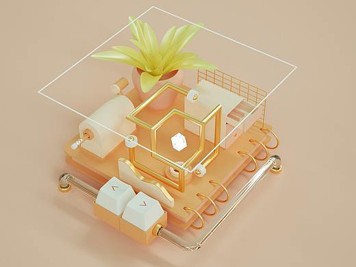 C4D練習(xí)-本子場(chǎng)景（個(gè)人主頁-ZNTM4NjUyMjA=） - 場(chǎng)景 - 站酷設(shè)計(jì)師steel_sun原創(chuàng)素材 - 站酷ZCOOL