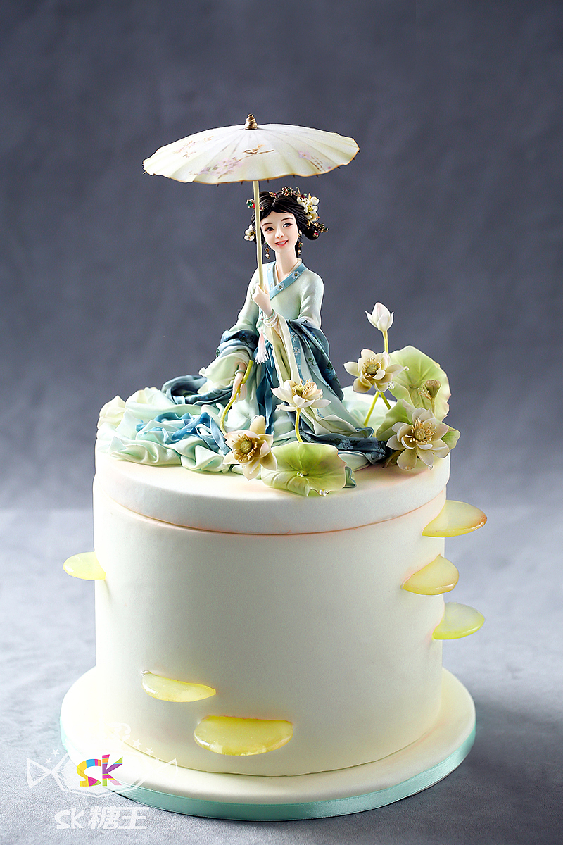 翻糖人偶蛋糕-少女李清照爱酒的姑娘用诗词颠倒众生