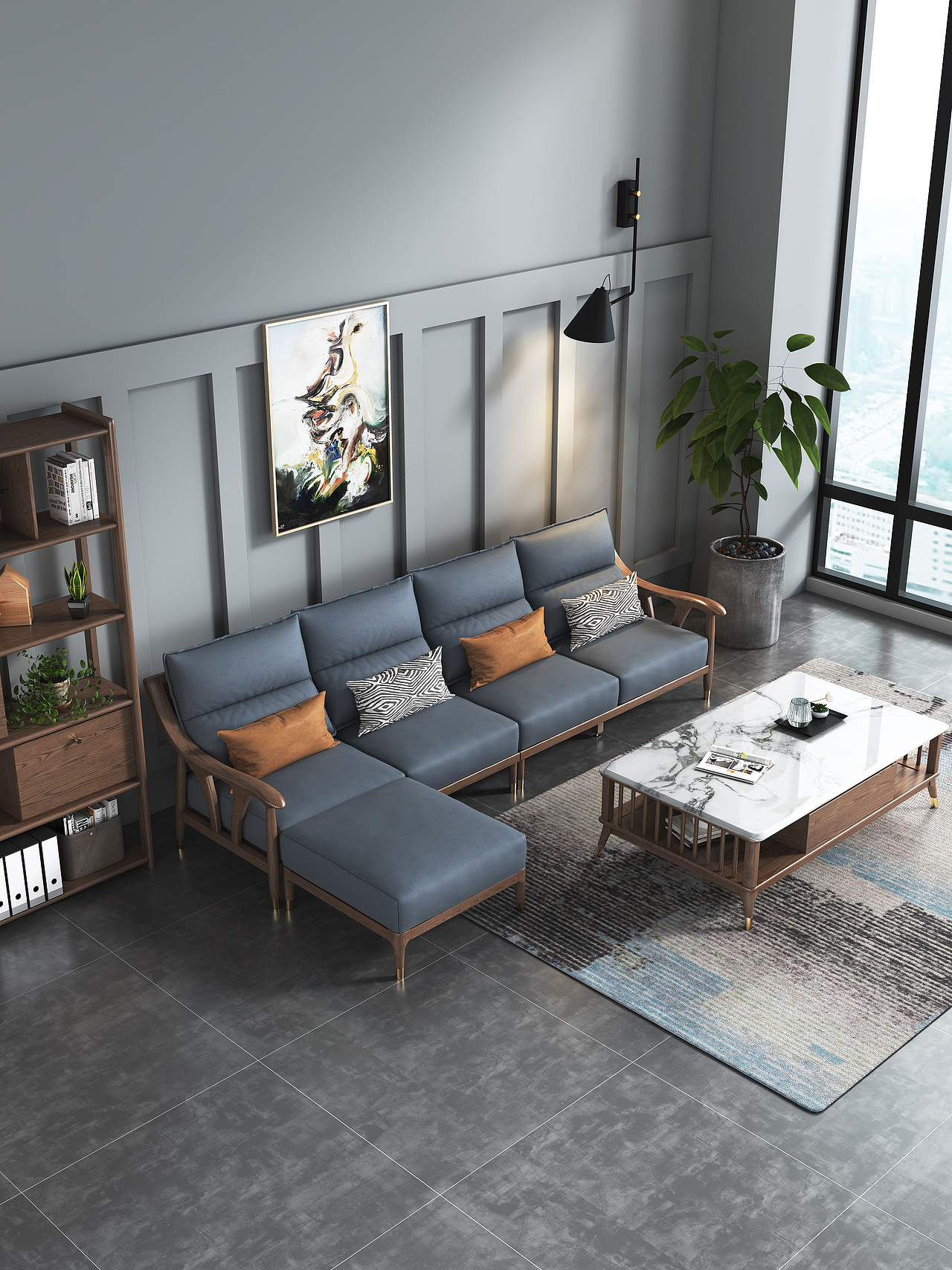 某电商家具产品渲染 - 实木沙发款（原木+梨花木）（图ZMjczNjMzMDk2） - 场景 - 站酷设计师氷奈冰丶瞬原创素材 - 站酷ZCOOL