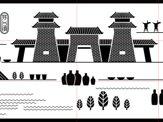 遵义高铁广场地雕插画图稿