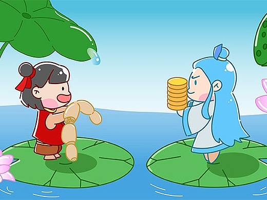 哪吒之魔童降世藕饼Q版藕饼插画 哪吒X敖丙 AI视频教程
