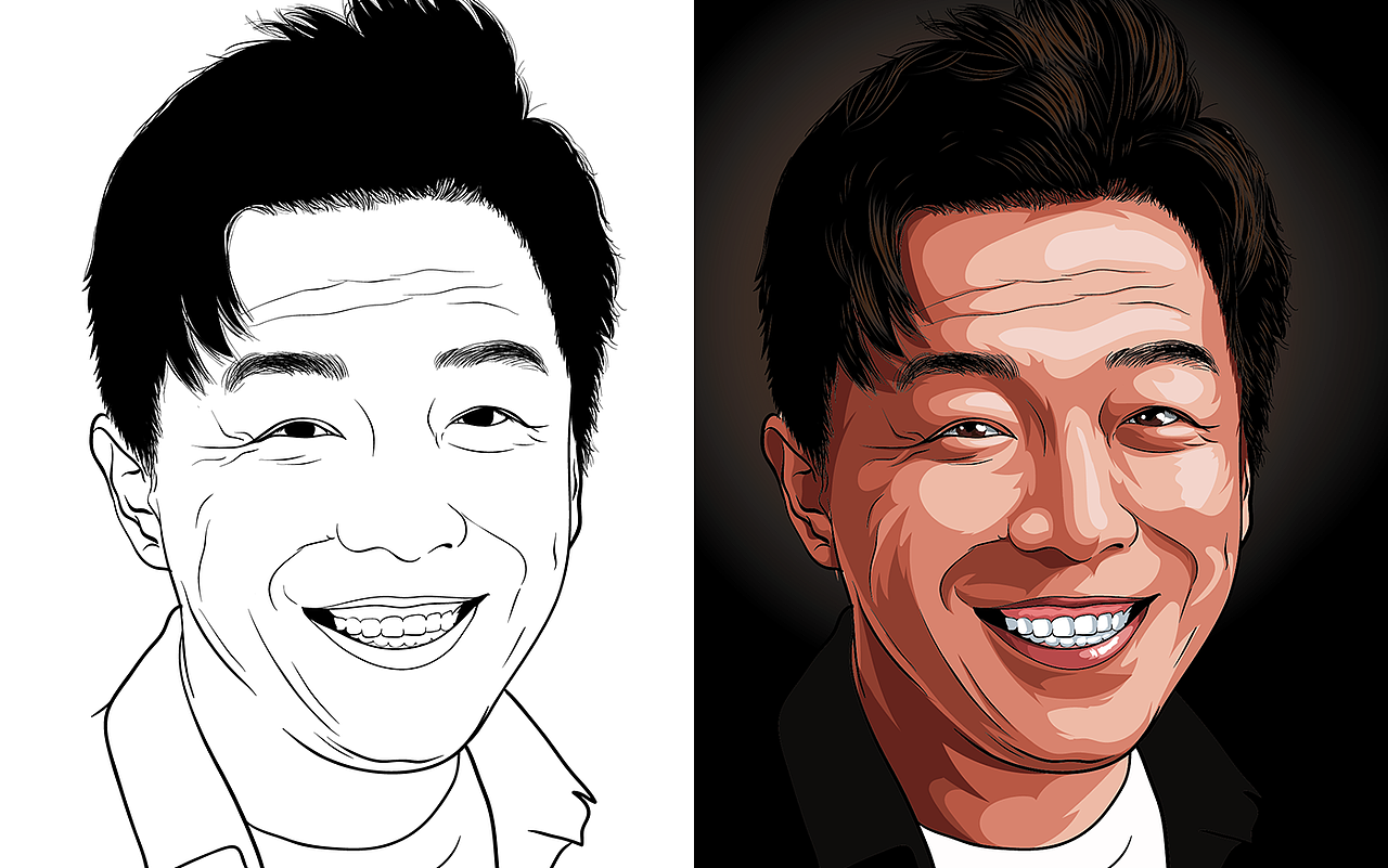 手绘AI矢量插画头像,近期练习作品,请多赐教!