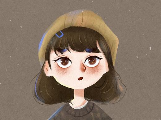 发夹贝雷帽女孩