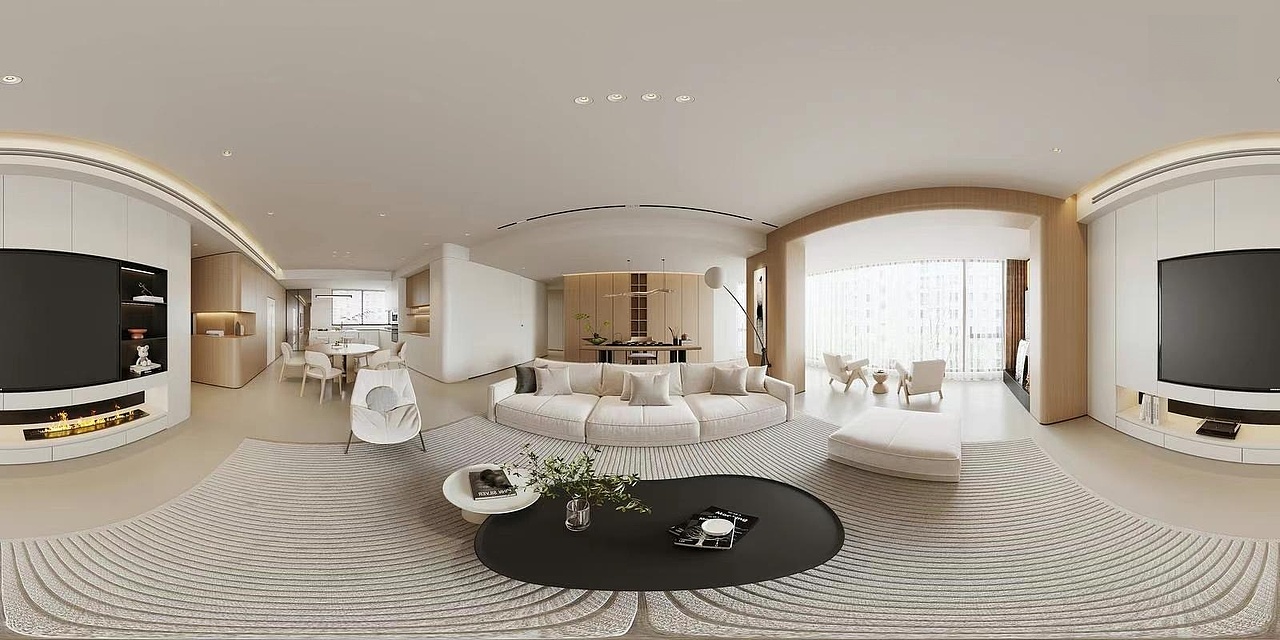 现代原木风平层设计