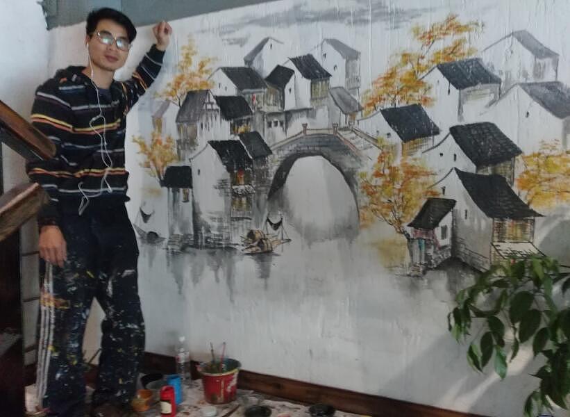 新空间墙绘艺术装饰 手绘（图ZNDYzMTk5NDQ=） - 新锐潮流插画 - 站酷设计师广西柒悦彩绘壁画原创素材 - 站酷ZCOOL