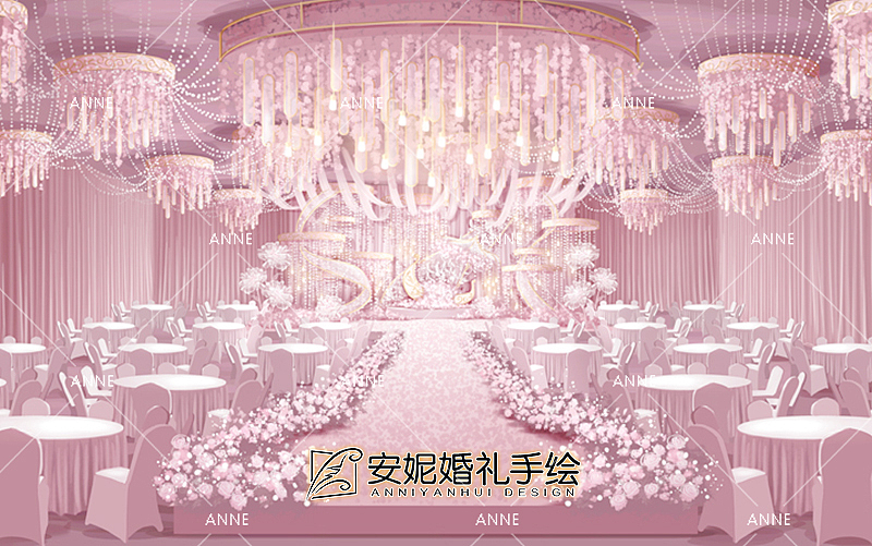 粉嫩粉嫩的一波（图ZMTYxNjUxMTIw） - 舞台美术 - 站酷设计师安妮婚礼手绘原创素材 - 站酷ZCOOL