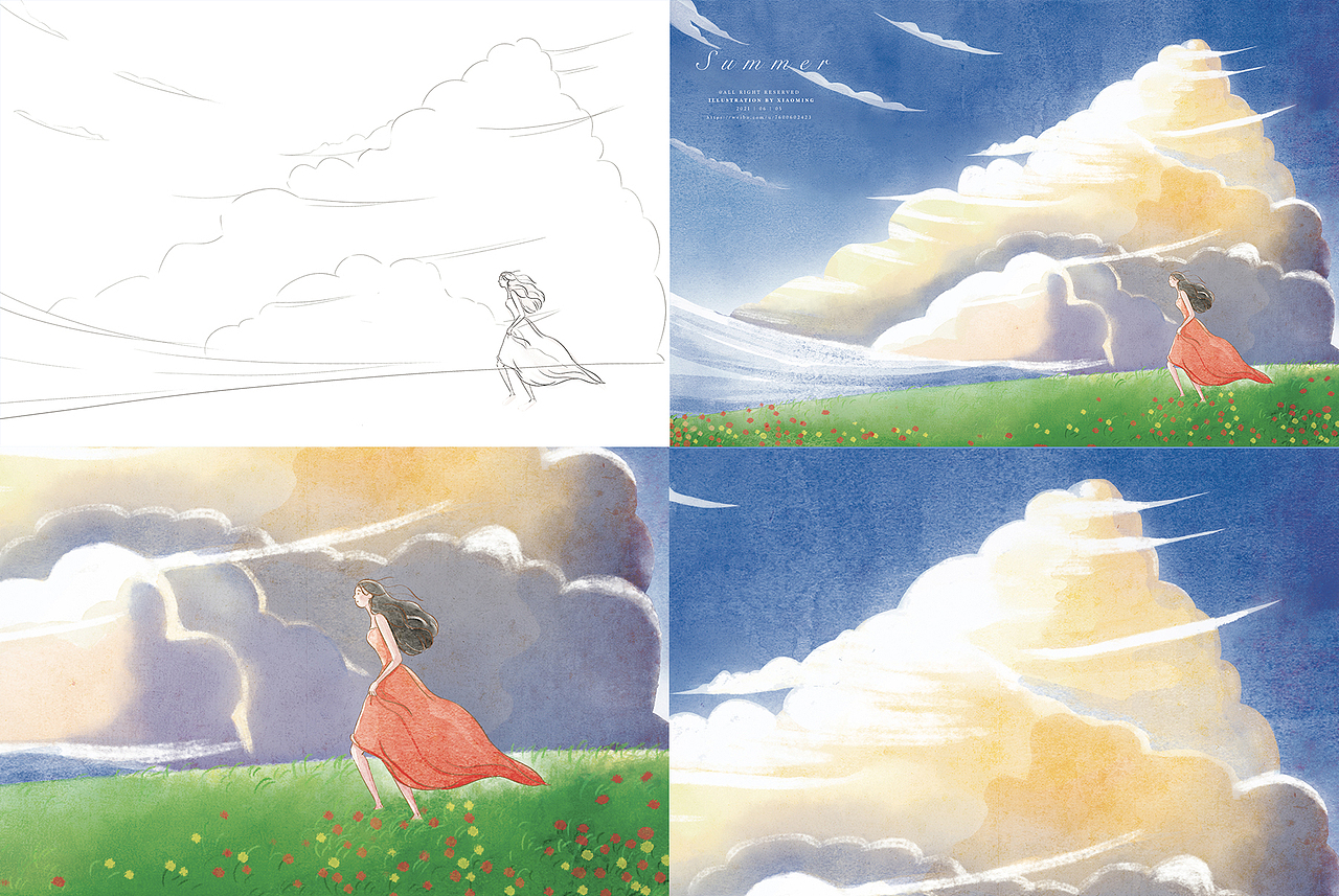 夏天好熱（圖ZMjU5NjEzMjgw） - 創(chuàng)作習作 - 站酷設(shè)計師小明__原創(chuàng)素材 - 站酷ZCOOL