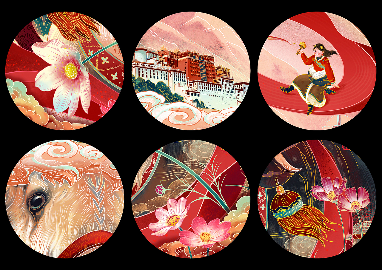 【西藏旅说+海陆空】商稿小合集（图ZMjc4NTM2NDY0） - 商业插画 - 站酷设计师唐意TY原创素材 - 站酷ZCOOL