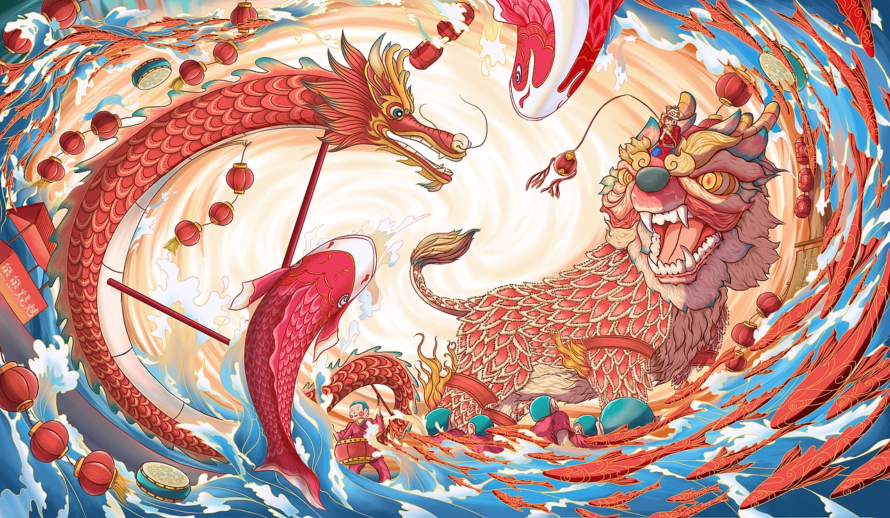 春节-瑞兽迎新年