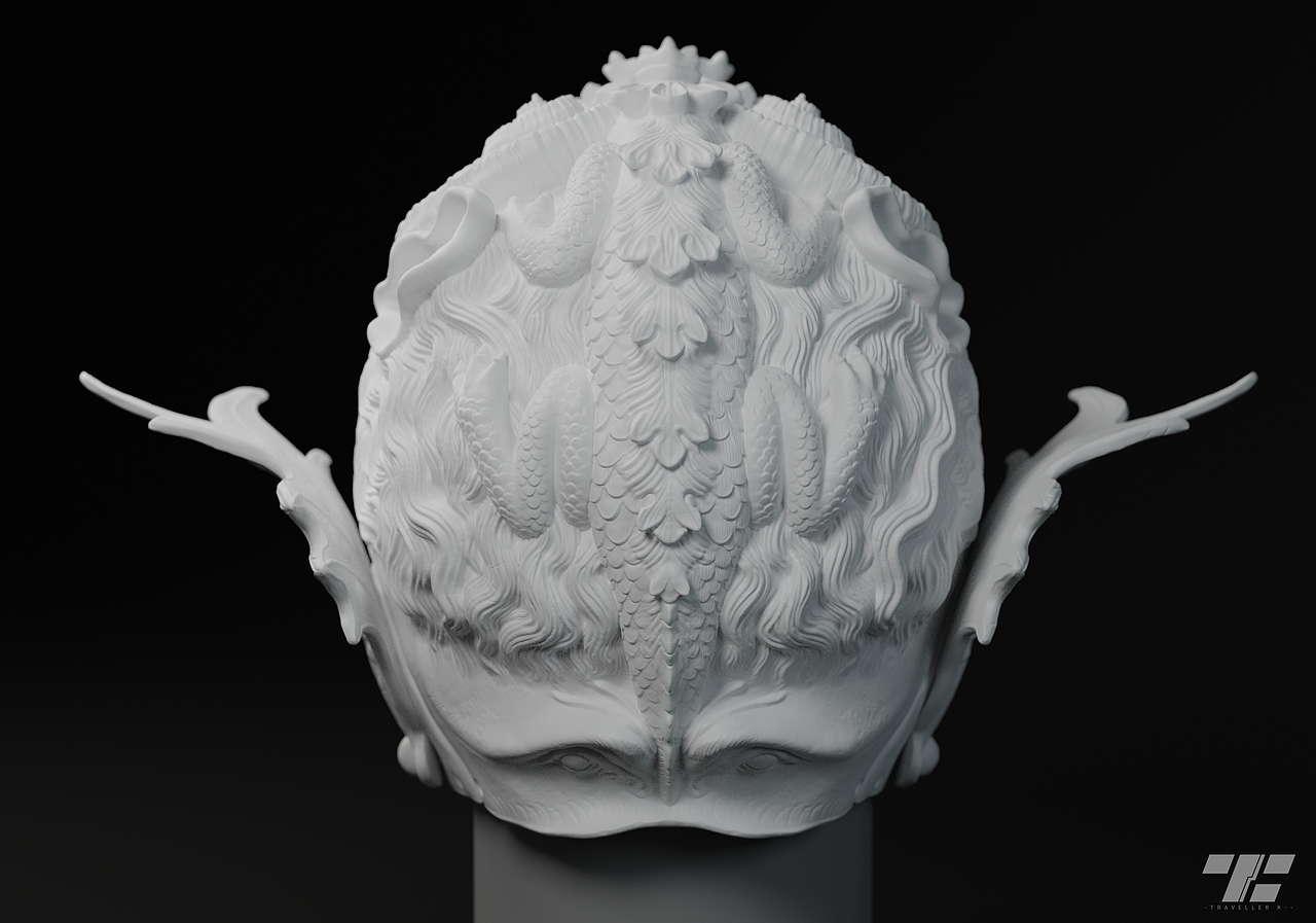 14世纪古董头盔临摹