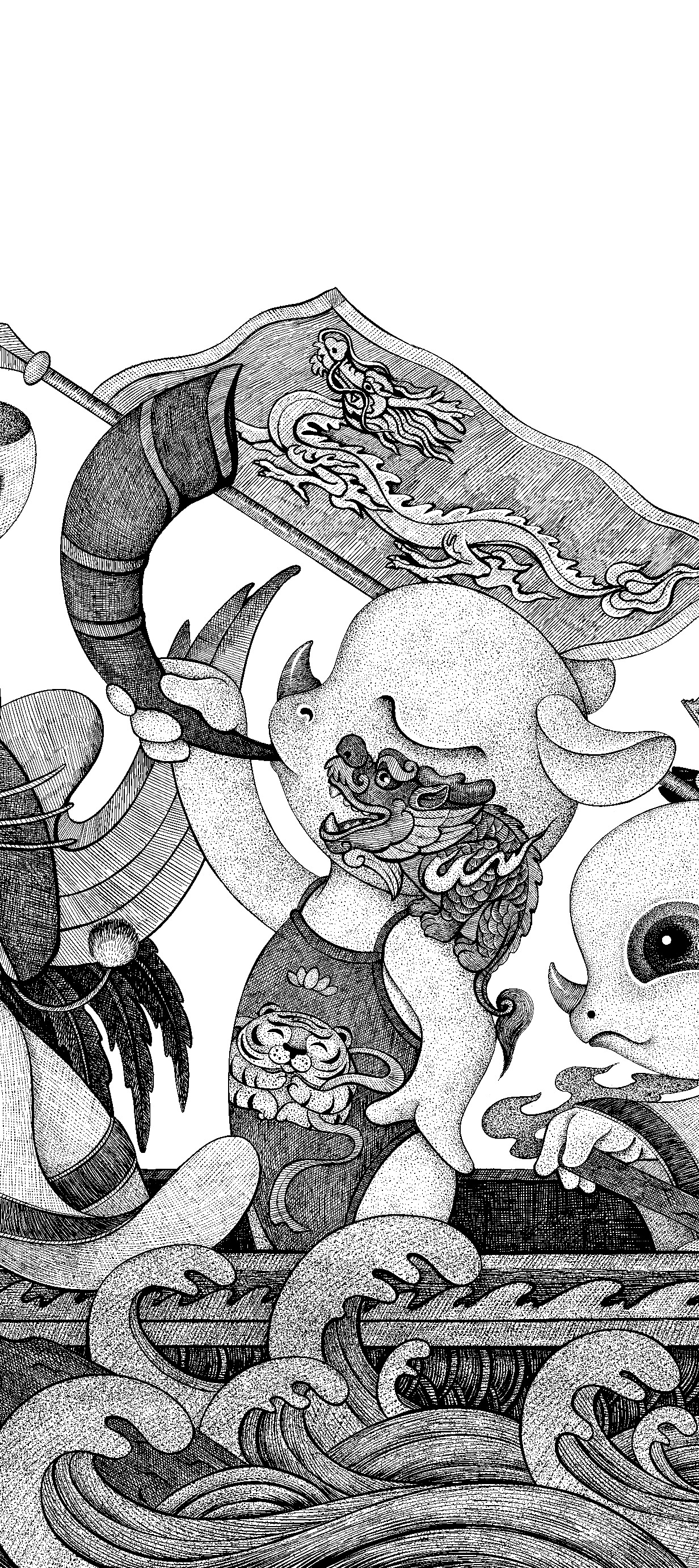 闹龙舟（图ZMjYzMjA2ODQ0） - 艺术插画 - 站酷设计师猫站长原创素材 - 站酷ZCOOL