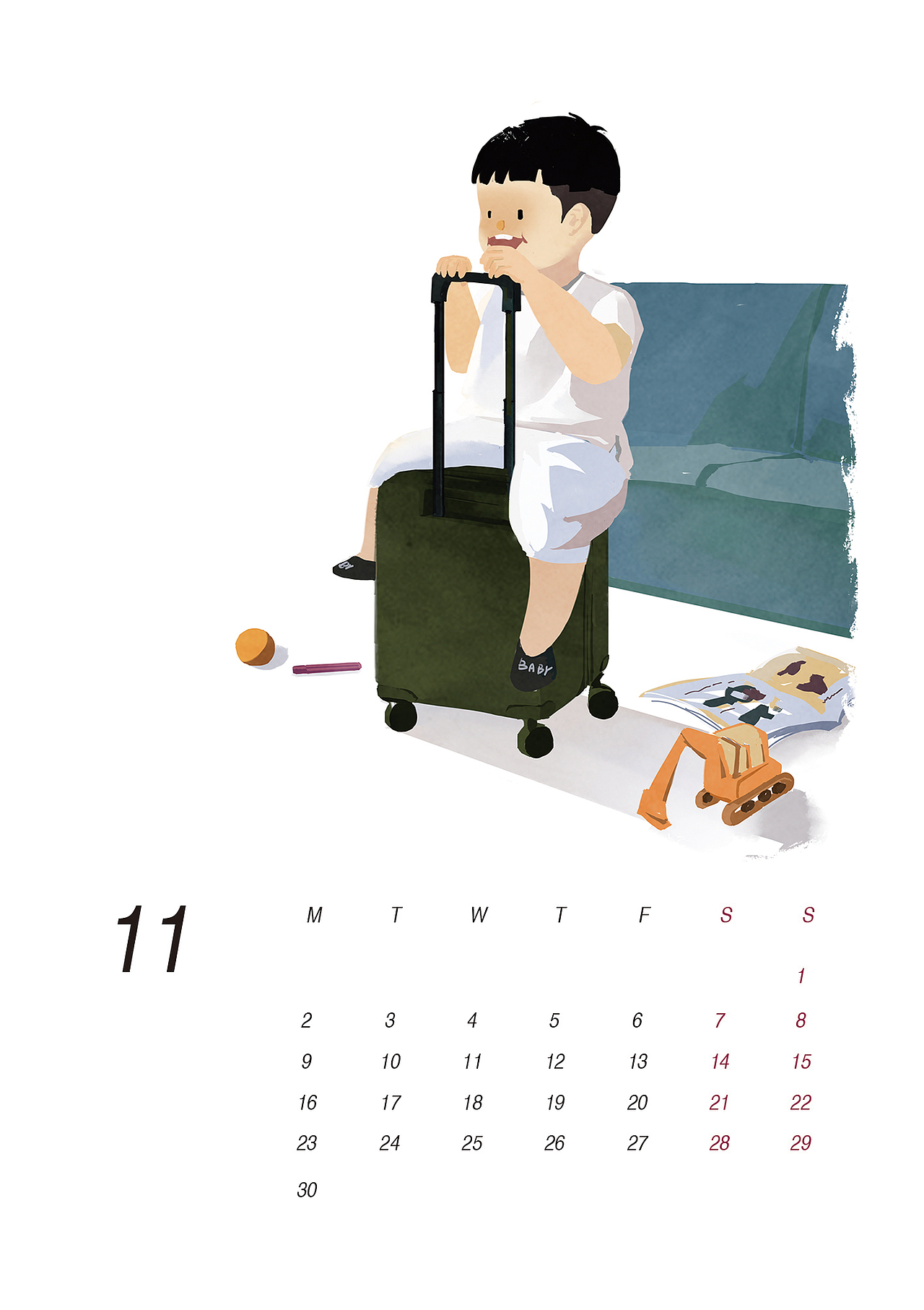 2020原创插画日历（图ZMTkwMTA4NTQ4） - 商业插画 - 站酷设计师迷糊小红原创素材 - 站酷ZCOOL