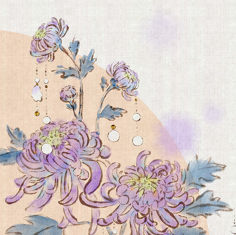 十二花神半合集:菊花、桂花、芙蓉花、桃花、荷花鸢尾