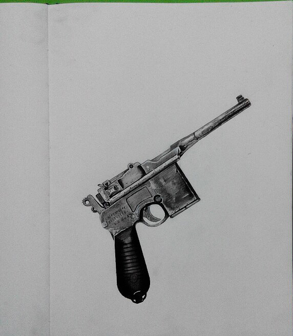 素描枪简单图片