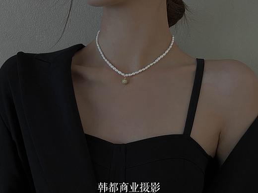 珍珠项链戒指暗黑系列风格一组 