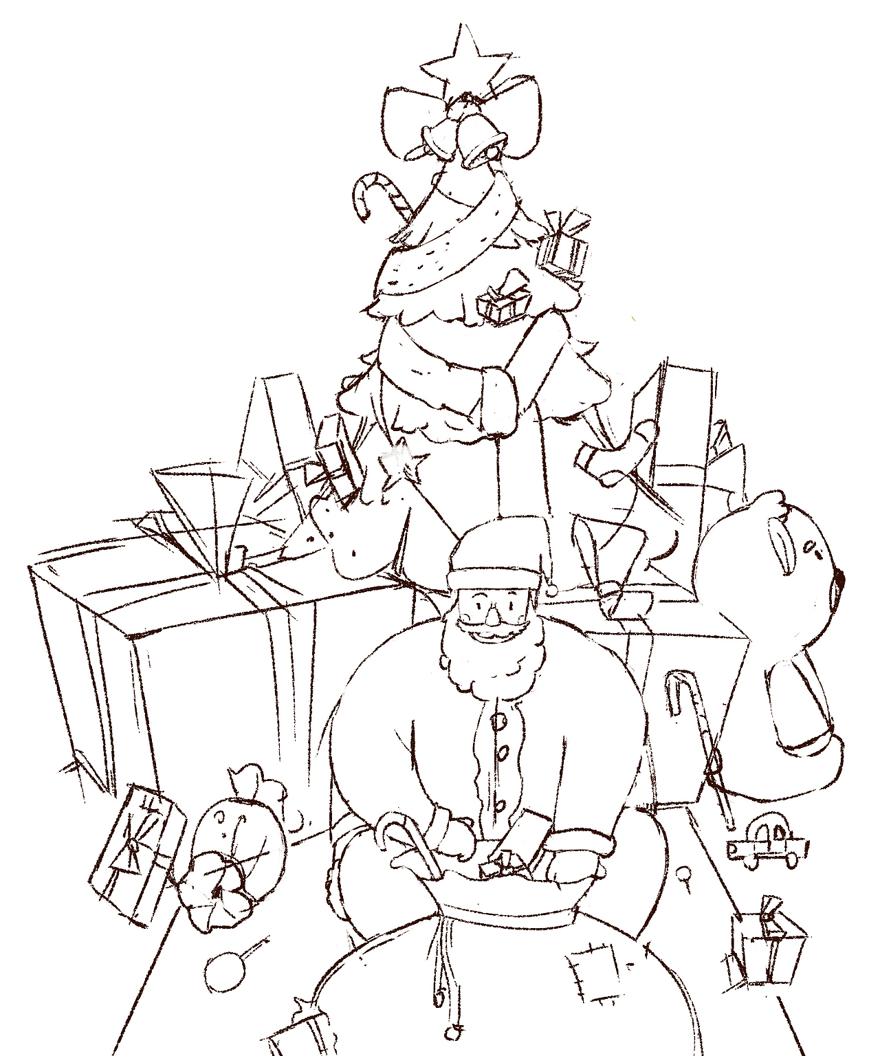 圣诞老人（图ZMTkxMzIyMjY0） - 商业插画 - 站酷设计师无聊铅笔头原创素材 - 站酷ZCOOL