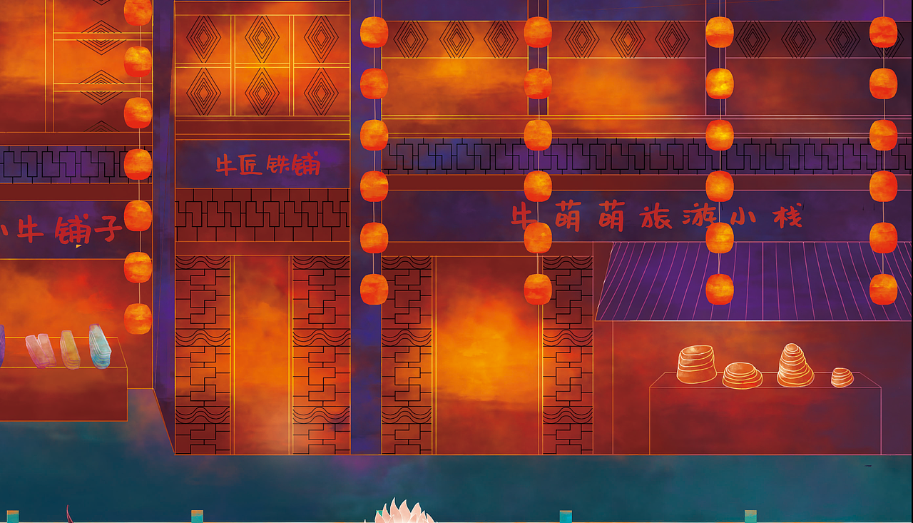 2021牛年欢喜元宵会古风插画