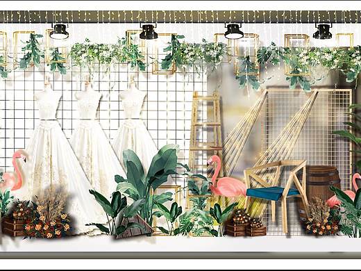 ins风婚纱橱窗设计图