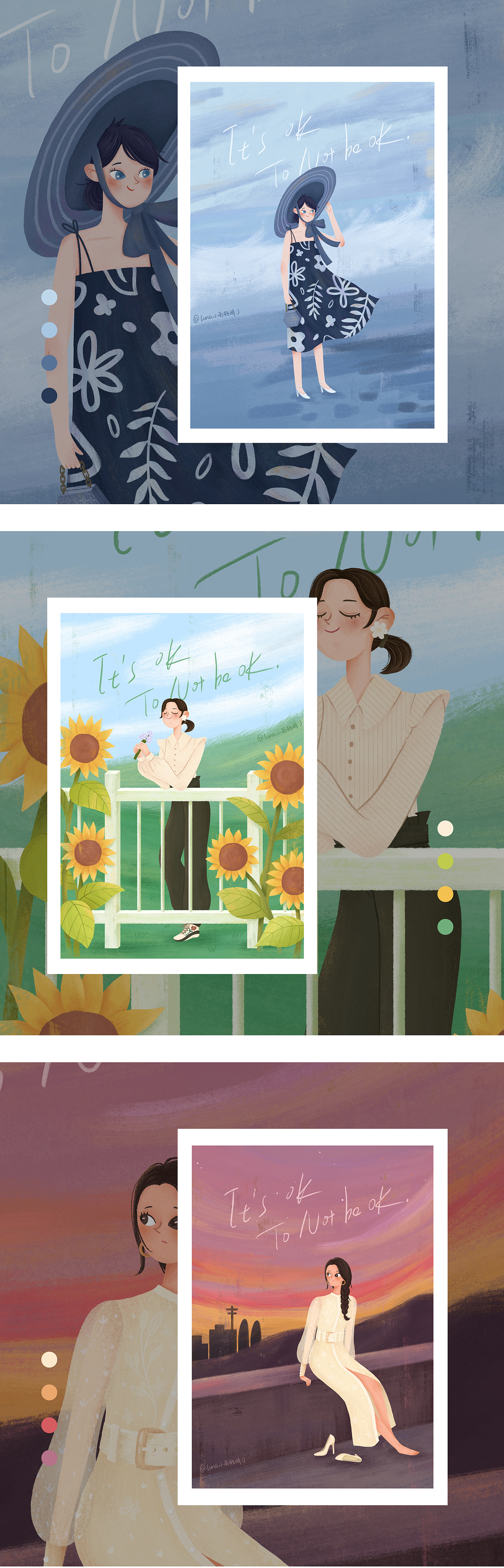 扁平插画 | 虽然是精神病但没关系（图ZMjY0NzIyMzM2） - 创作习作 - 站酷设计师栾雨Luna原创素材 - 站酷ZCOOL