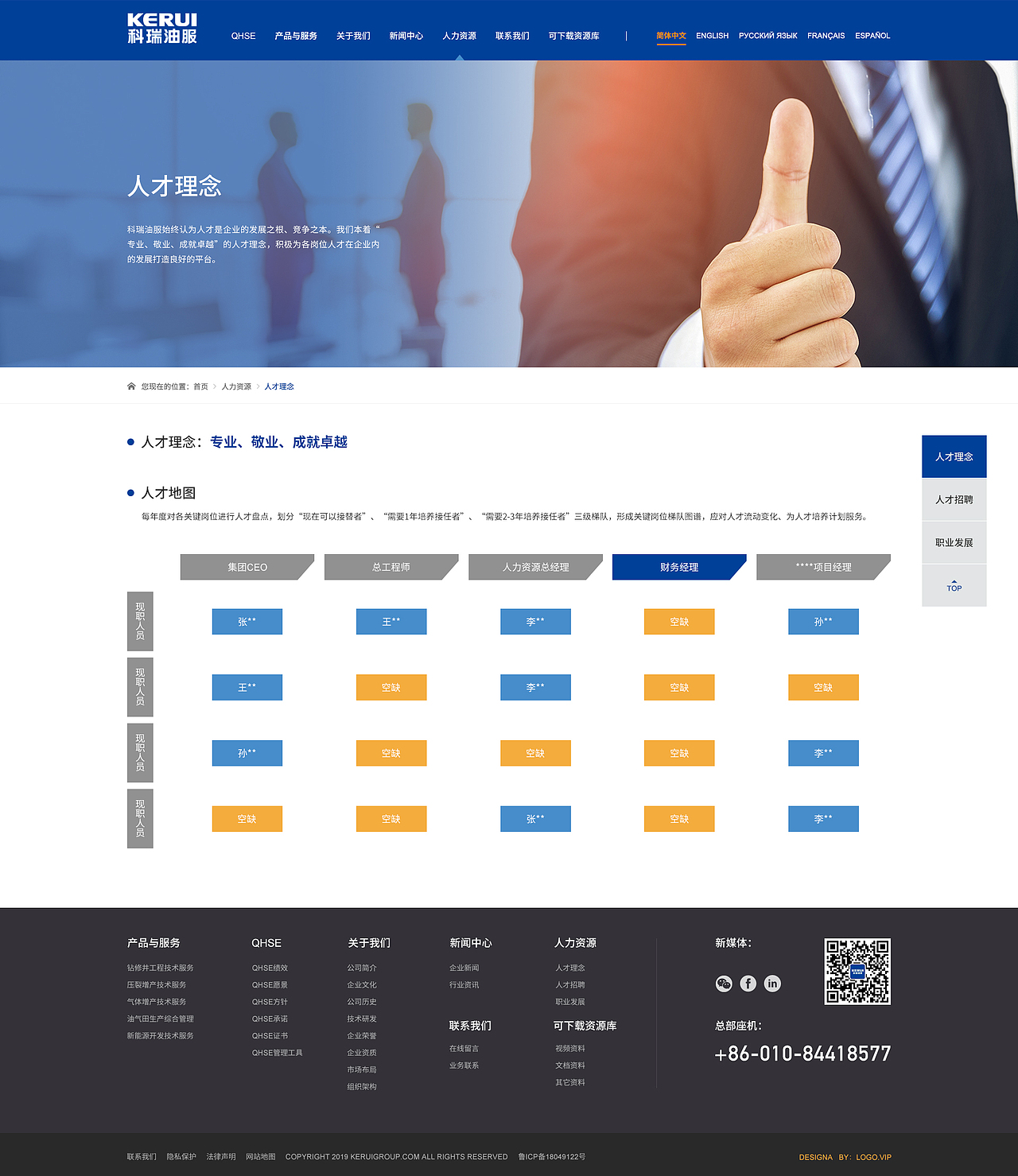 蓝色企业官网设计(石油化工装备制造类)