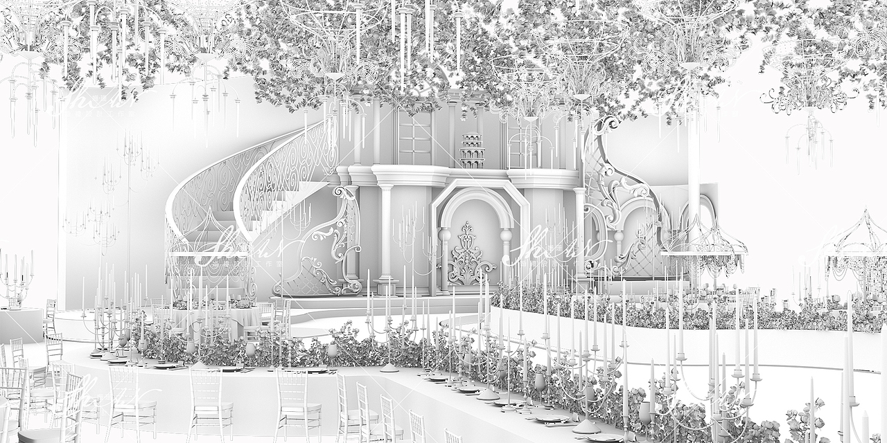 姗珊3D婚礼效果图（图ZMTQzMTgyNzUy） - 舞台美术 - 站酷设计师婚礼设计工作室原创素材 - 站酷ZCOOL