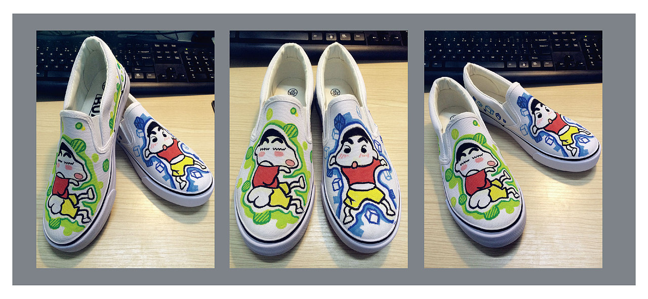 一些手绘涂鸦的鞋子和帽子