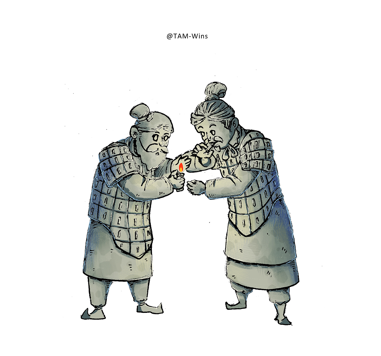 哎呀,最讨厌取名字了。就叫兵马俑style吧