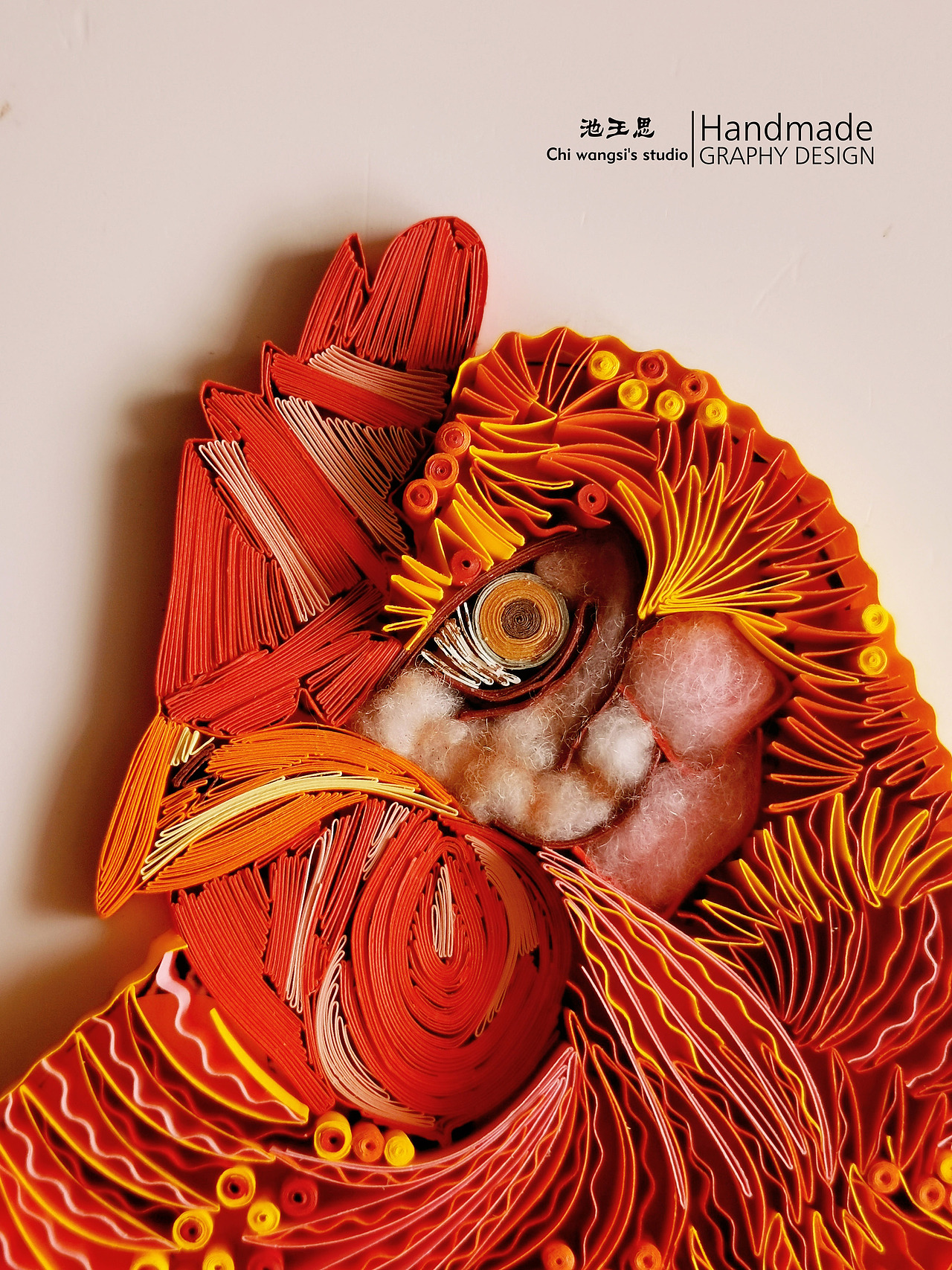 衍纸原创作品:《花式双鸡——D调的华丽》