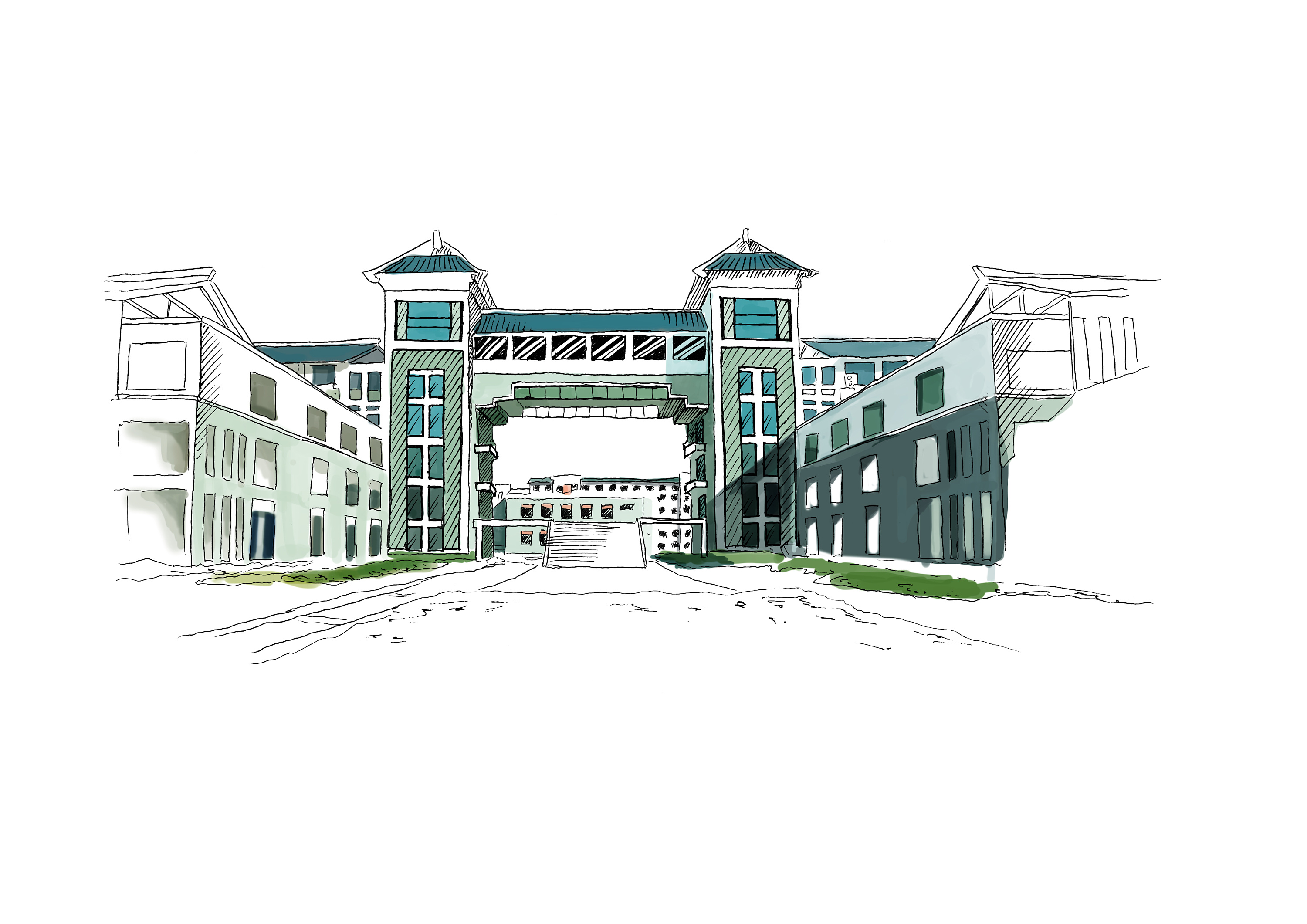 常熟理工校园明信片|插画|商业插画|画画的经纬 - 原创作品 - 站酷