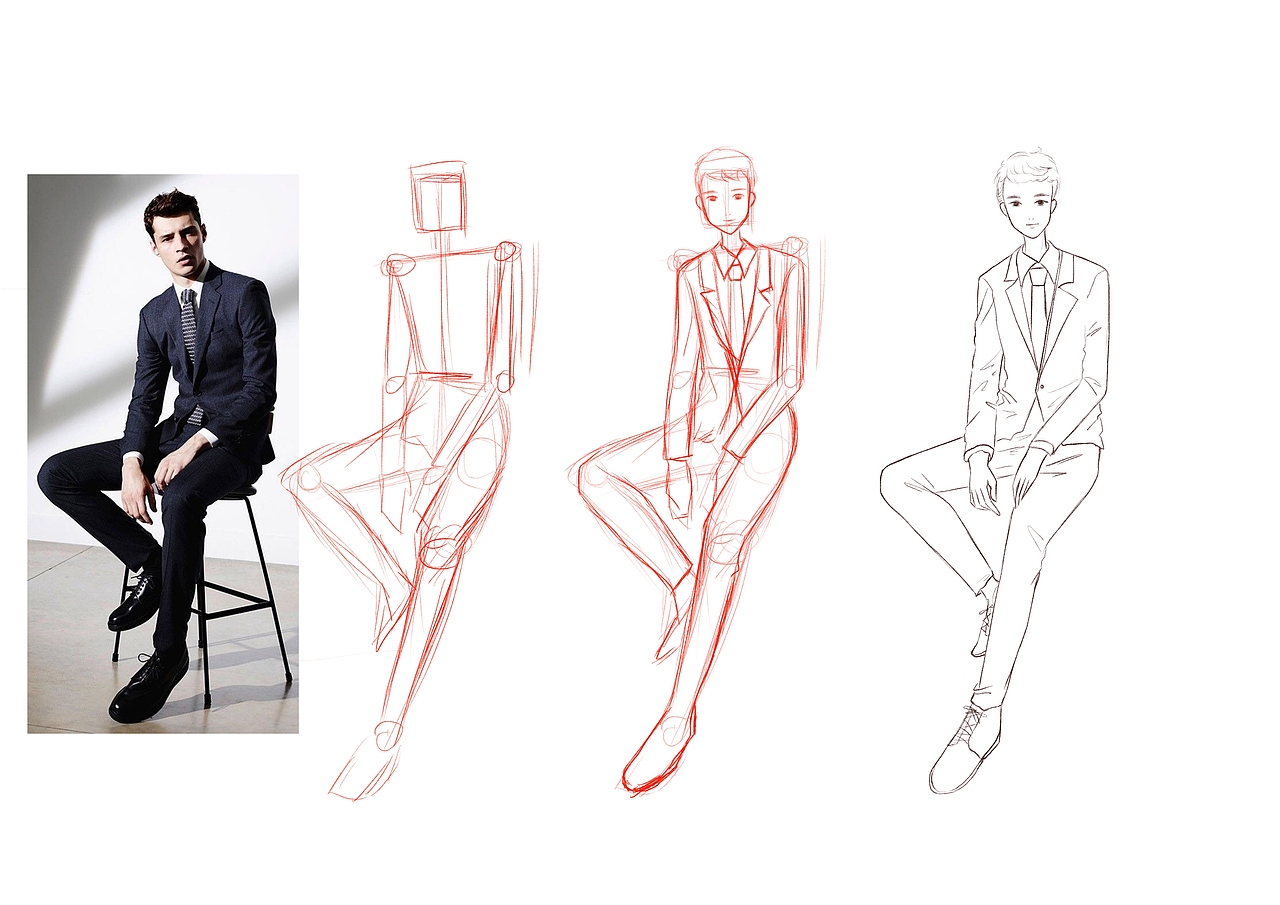 男生线稿练习（图ZMjM3NDI2NjQw） - 创作习作 - 站酷设计师李果果LGG原创素材 - 站酷ZCOOL