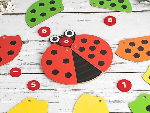 #YO!WOW#有我儿童智力木制瓢虫游戏