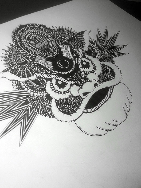 2开大画《最炫中国风》附绘制过程（图ZMTc0MjI2Njg=） - 新锐潮流插画 - 站酷设计师墩小贤原创素材 - 站酷ZCOOL