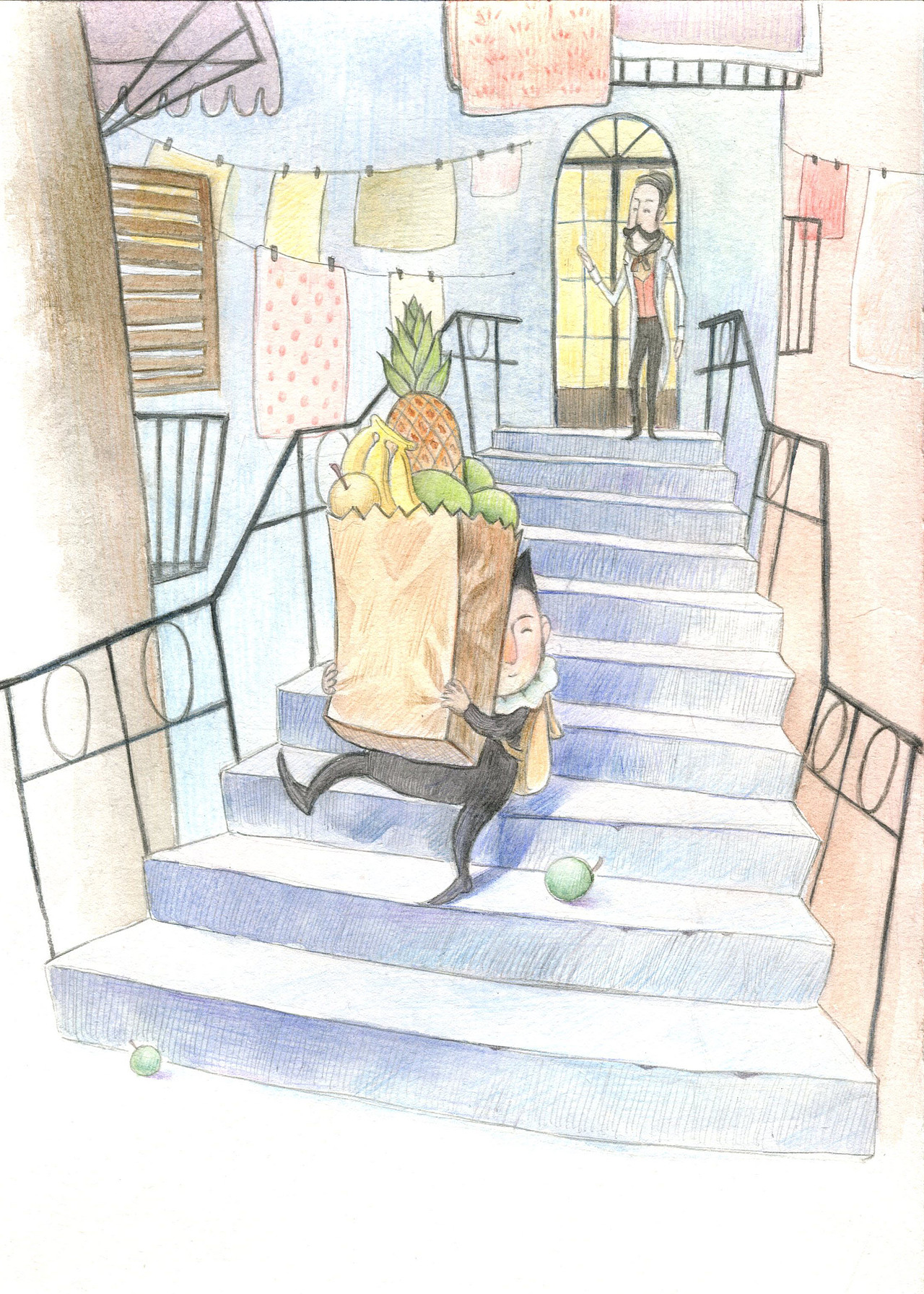 世界寓言选之《被老鼠吞吃的铁称》插画三