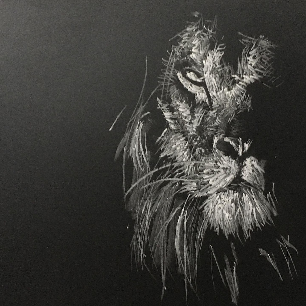 黑板粉笔画狮子王