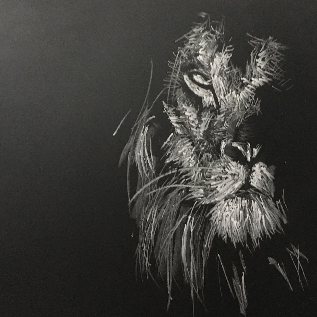 黑板粉笔画狮子王