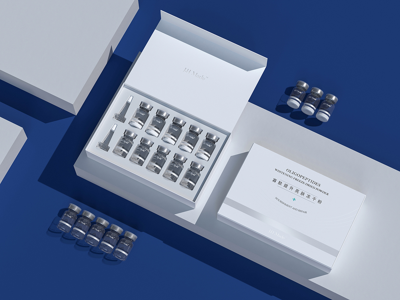 hellolinkjhmade医美护肤冻干产品全套包装设计