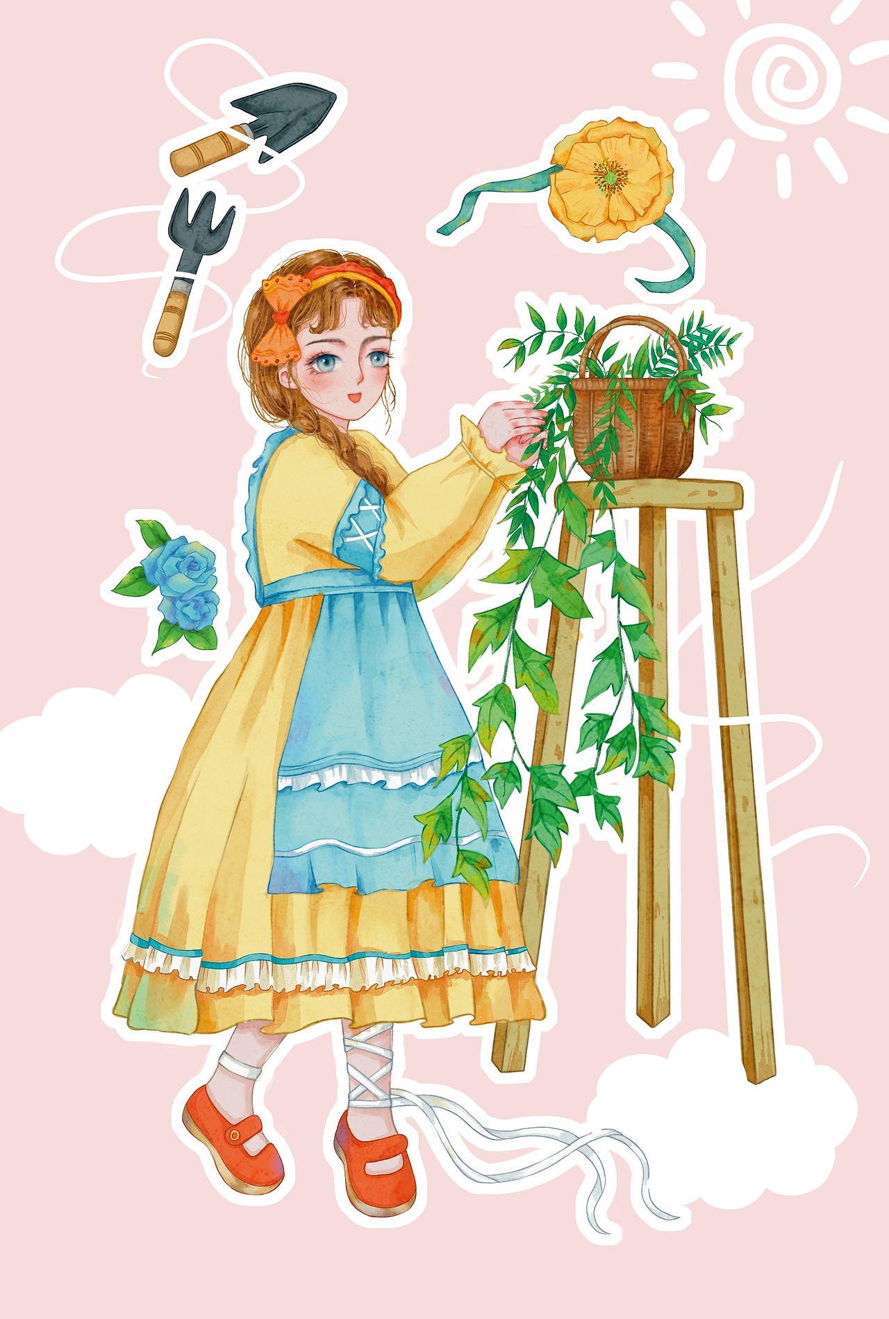 一组春天气息的少女