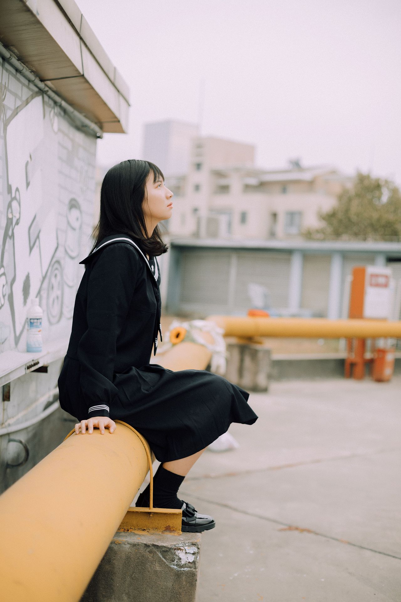 仿胶片色天台jk制服写真