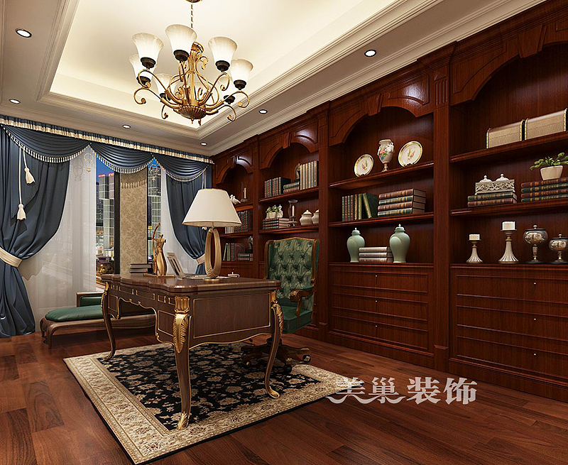 瀚海晴宇230平平层装修美式乡村效果图