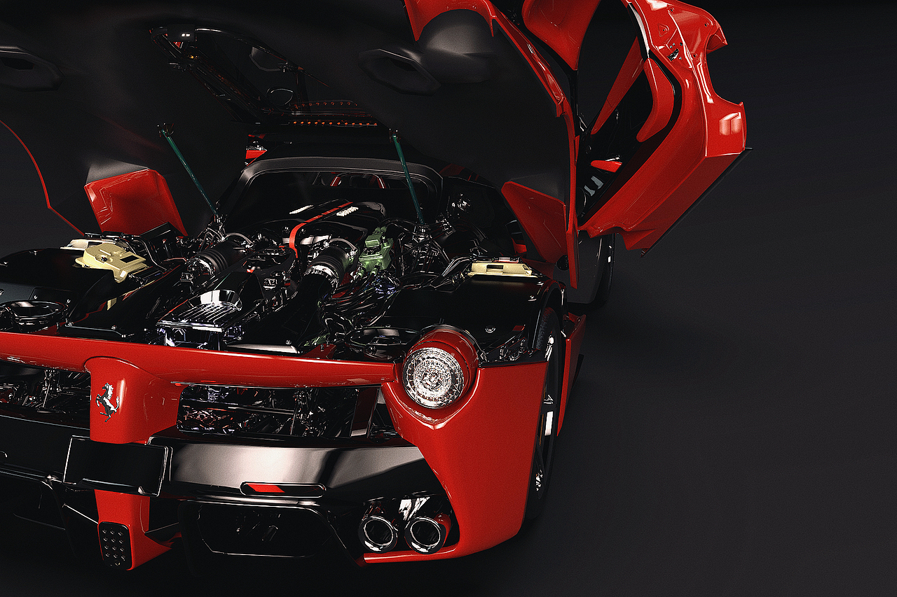 laferrari内部发动机构造