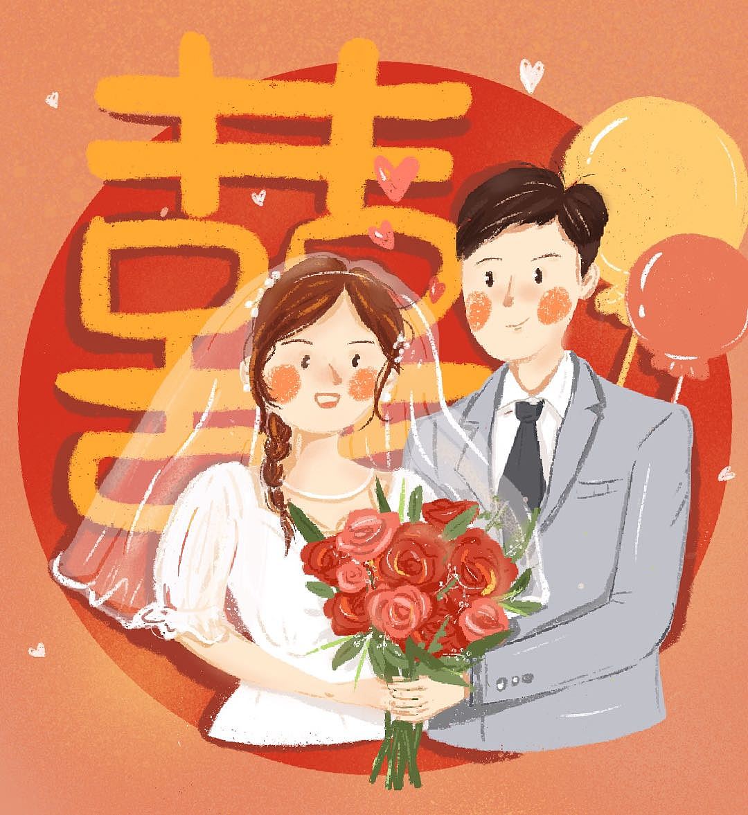 婚礼插画（图ZMjA2ODY5MTky） - 商业插画 - 站酷设计师我系小新新原创素材 - 站酷ZCOOL